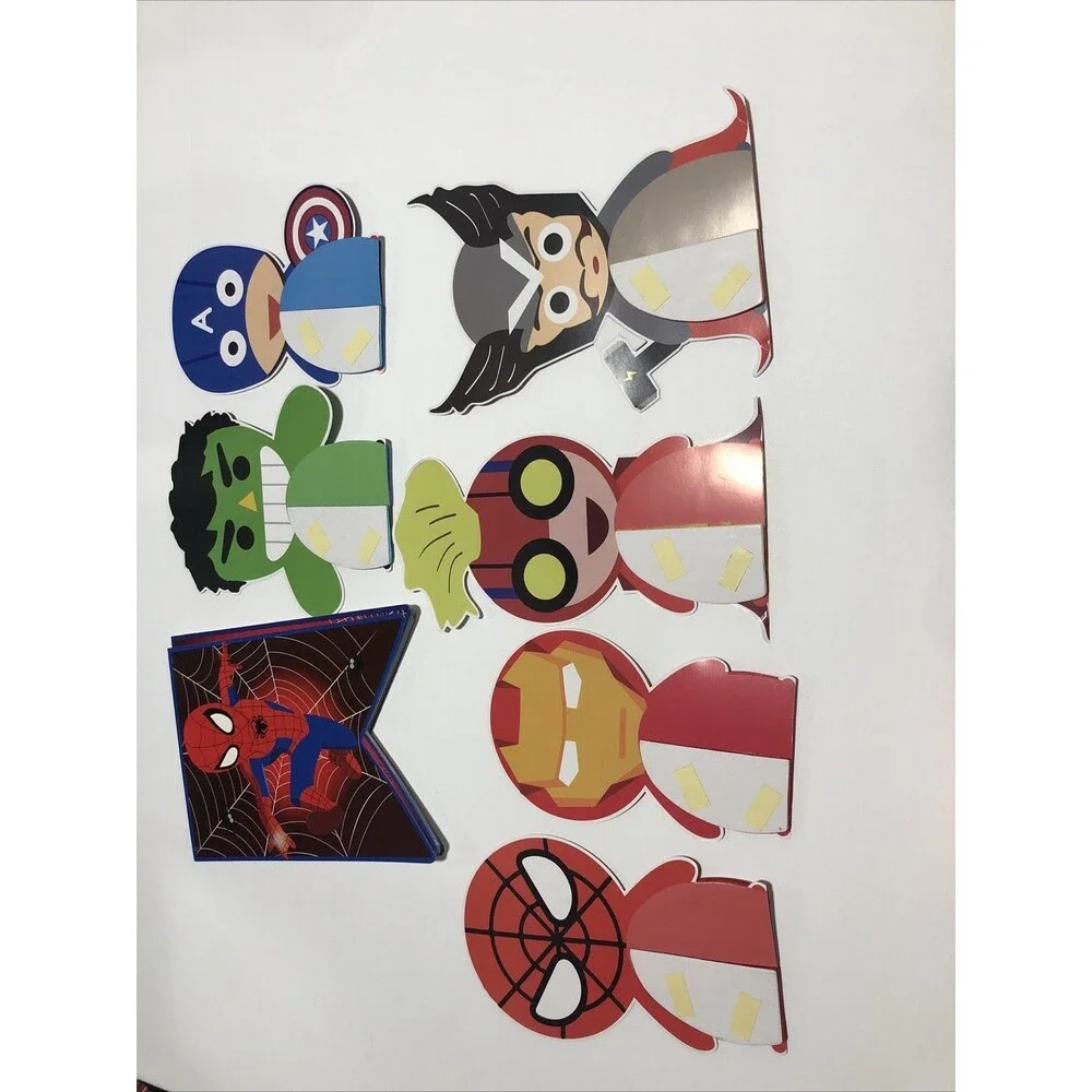 Spiderman And Super Heroes Birthday Banner + Table Toppers